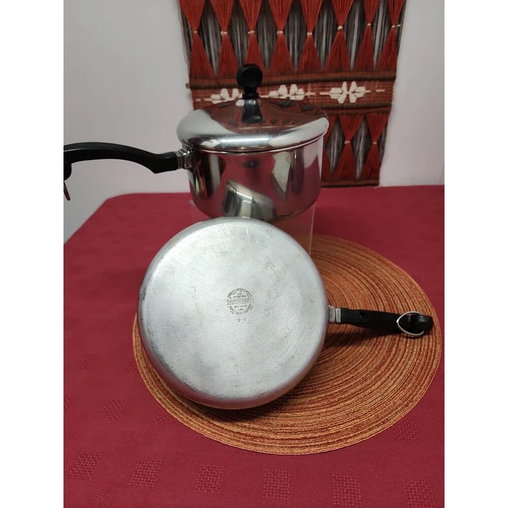 VTG Farberware 2 Qt. Saucepan And 7.5 In Fry Pan Stainless Steel Aluminum Clad